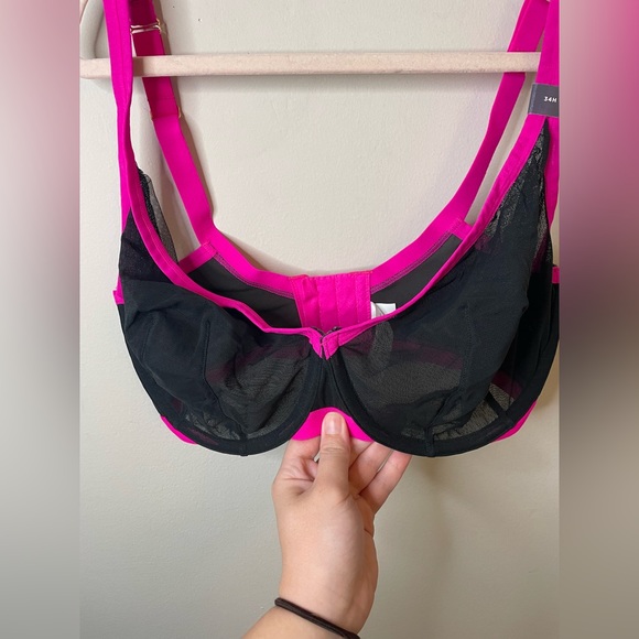 NWOT Cacique Pink and Black Unlined T Shirt Bra - Picture 10 of 12